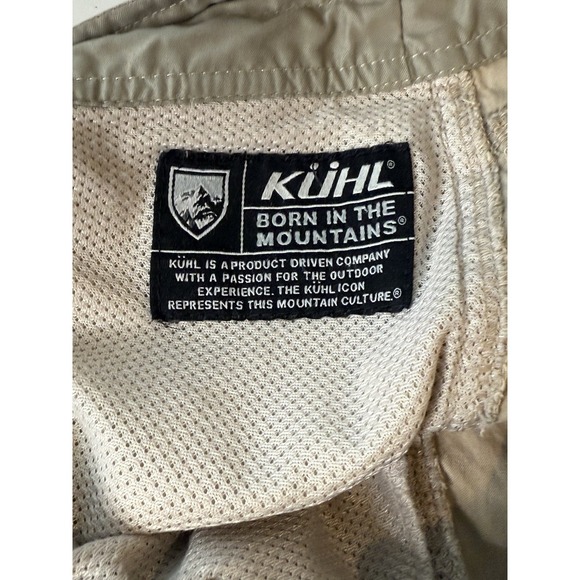 Kuhl Vintage Patina Dye Mens 32 Cargo Shorts Cotton Nylon Khaki Hiking Outdoor - Picture 10 of 10